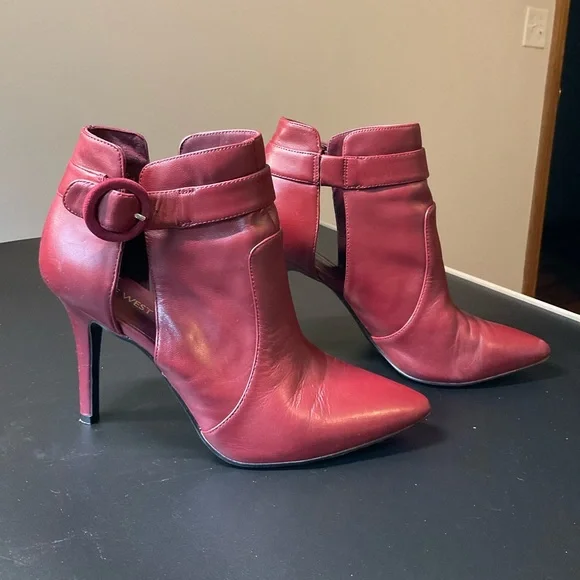 🔥 Nine West sexy red pointed dress booties Size 9.5 - Picture 1 of 8